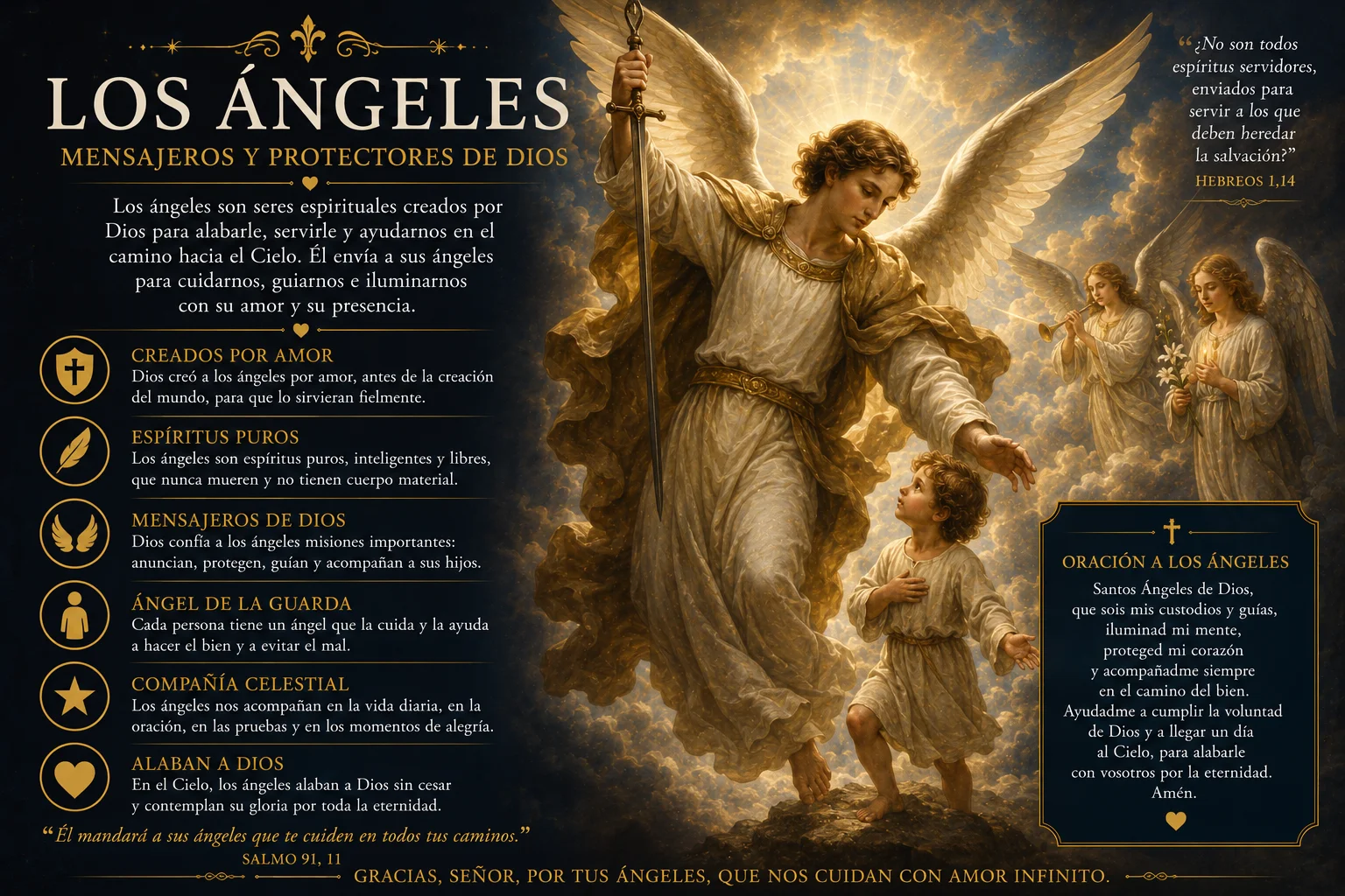 Los Santos Ángeles · mensajeros de Dios · compañeros invisibles del camino al Cielo