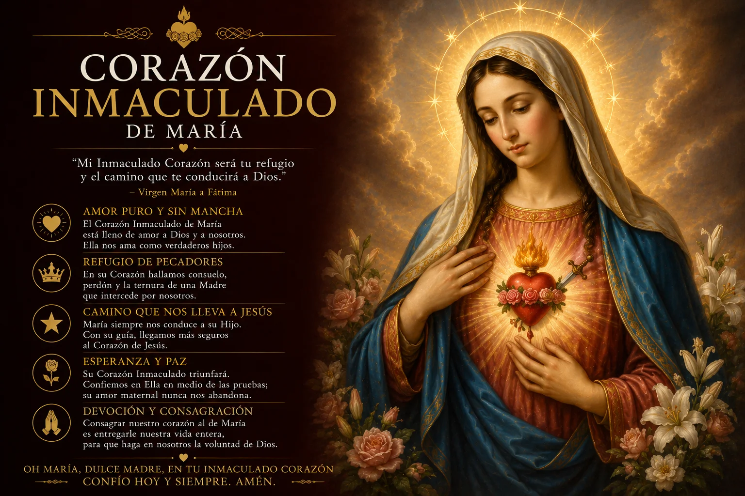 Inmaculado Corazón de María · Fátima 1917 · el pedido del Cielo a los tres pastorcitos