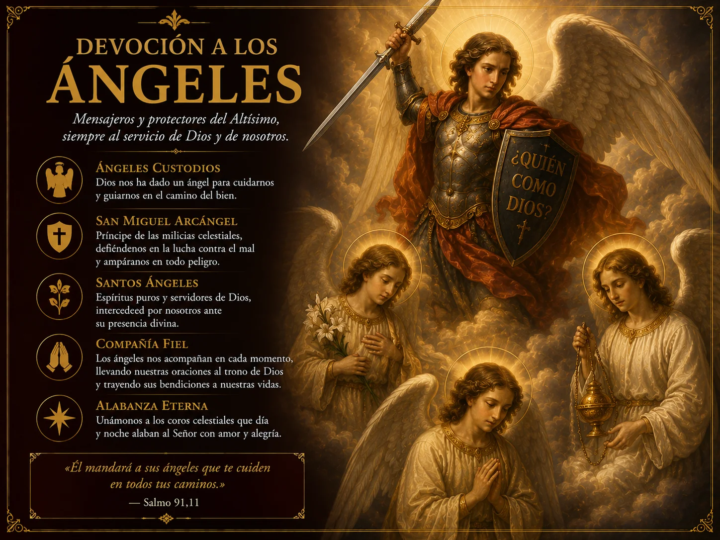 Devociones a los Ángeles · custodios y mensajeros de Dios