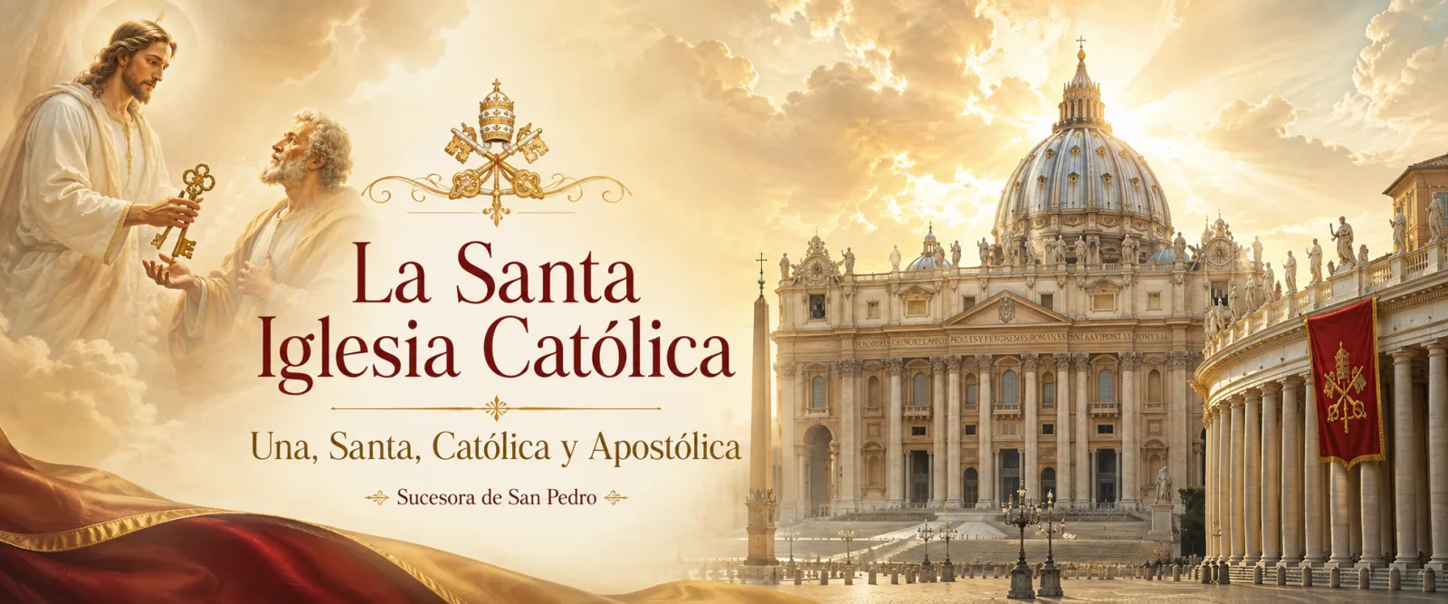 La Santa Iglesia Católica · Cristo entrega las llaves a San Pedro · Basílica de San Pedro en Roma