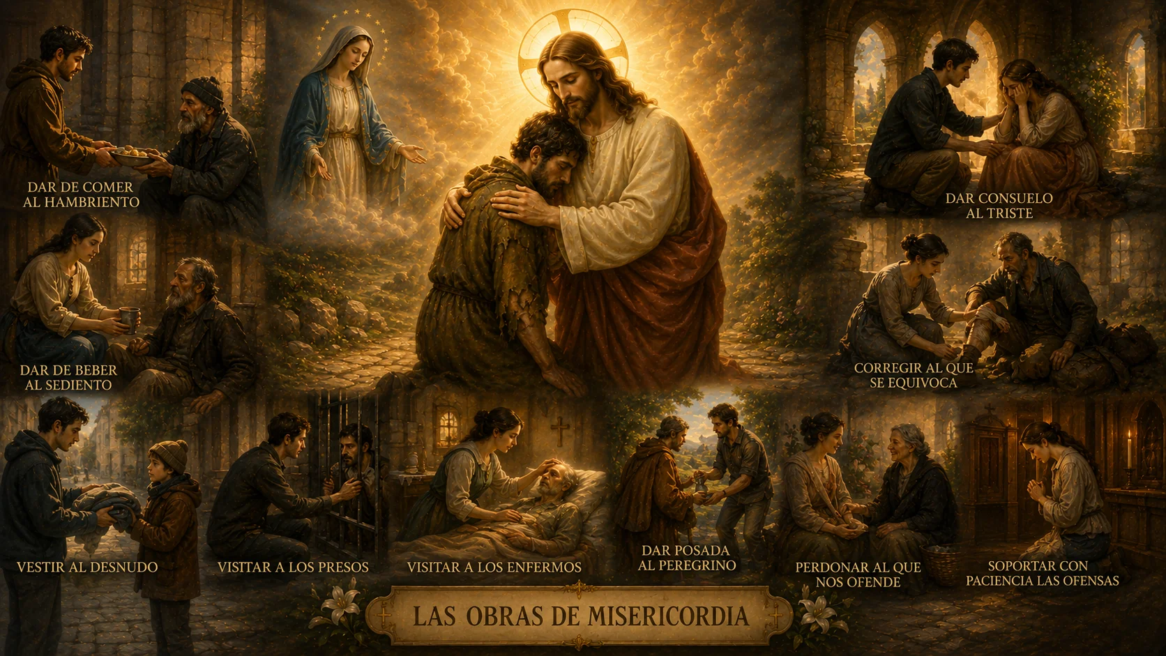 Obras de Misericordia · 7 corporales y 7 espirituales · criterio del Juicio Final