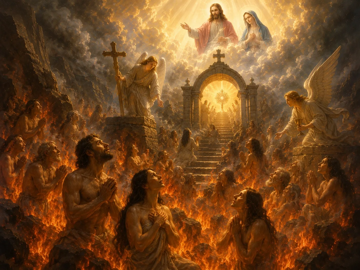 El Purgatorio · Purificación del alma para el Cielo · Almas suplicantes