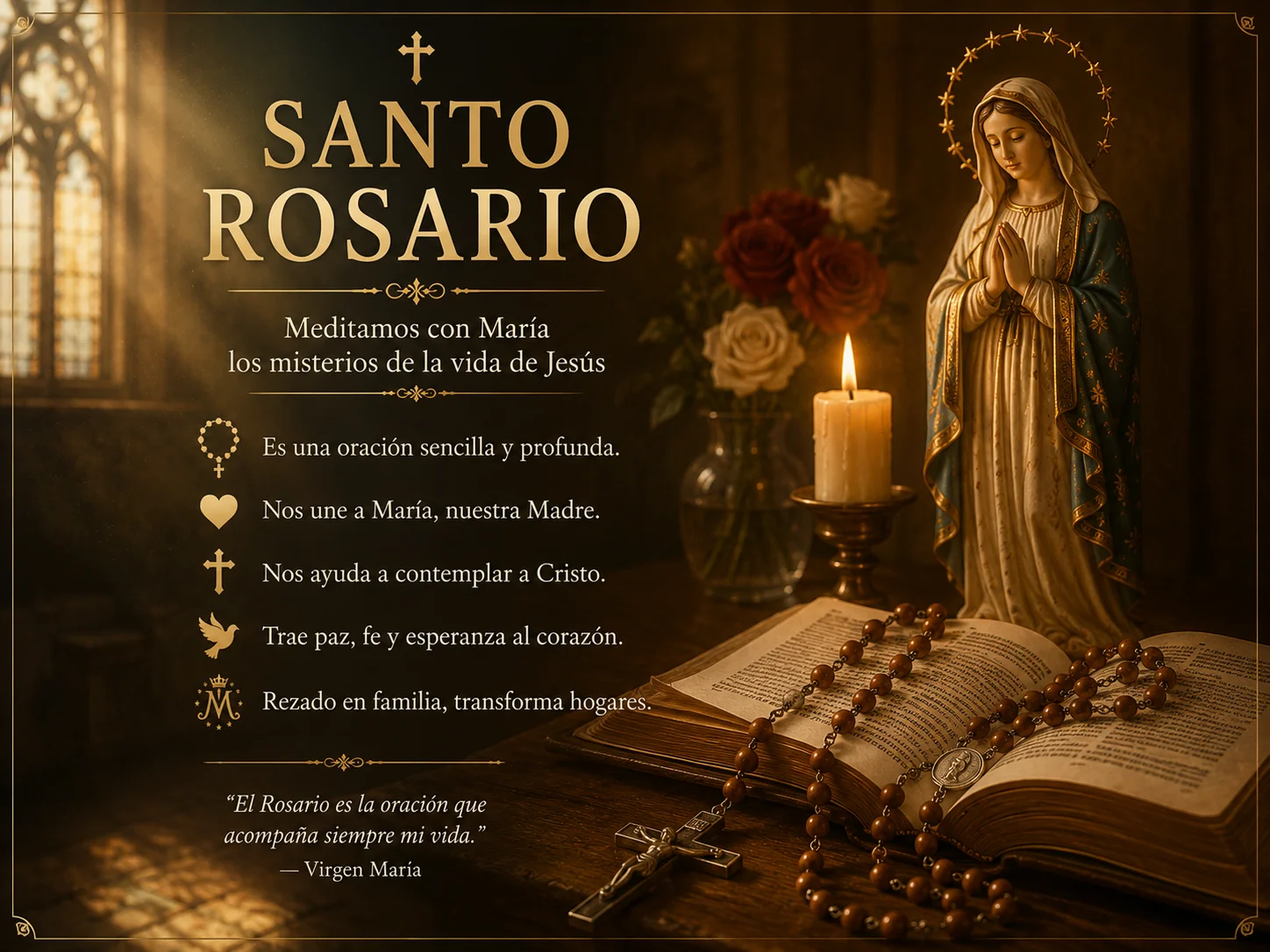 Santo Rosario · Oración mariana · Los 20 misterios