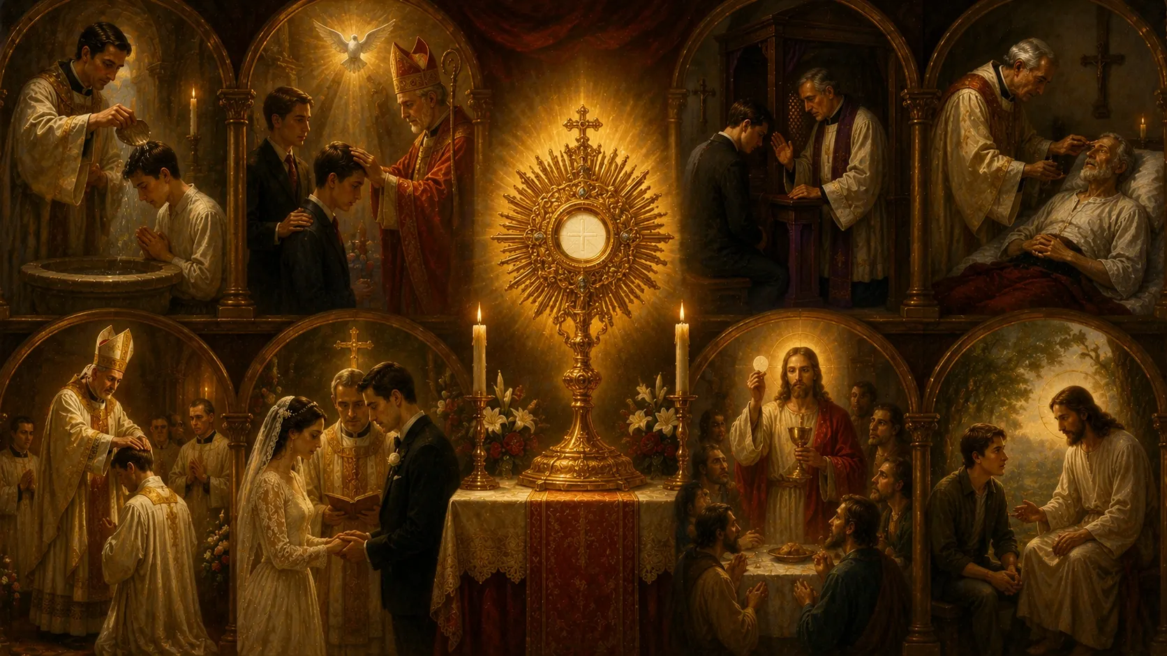 Los Sacramentos · Los siete signos de la gracia