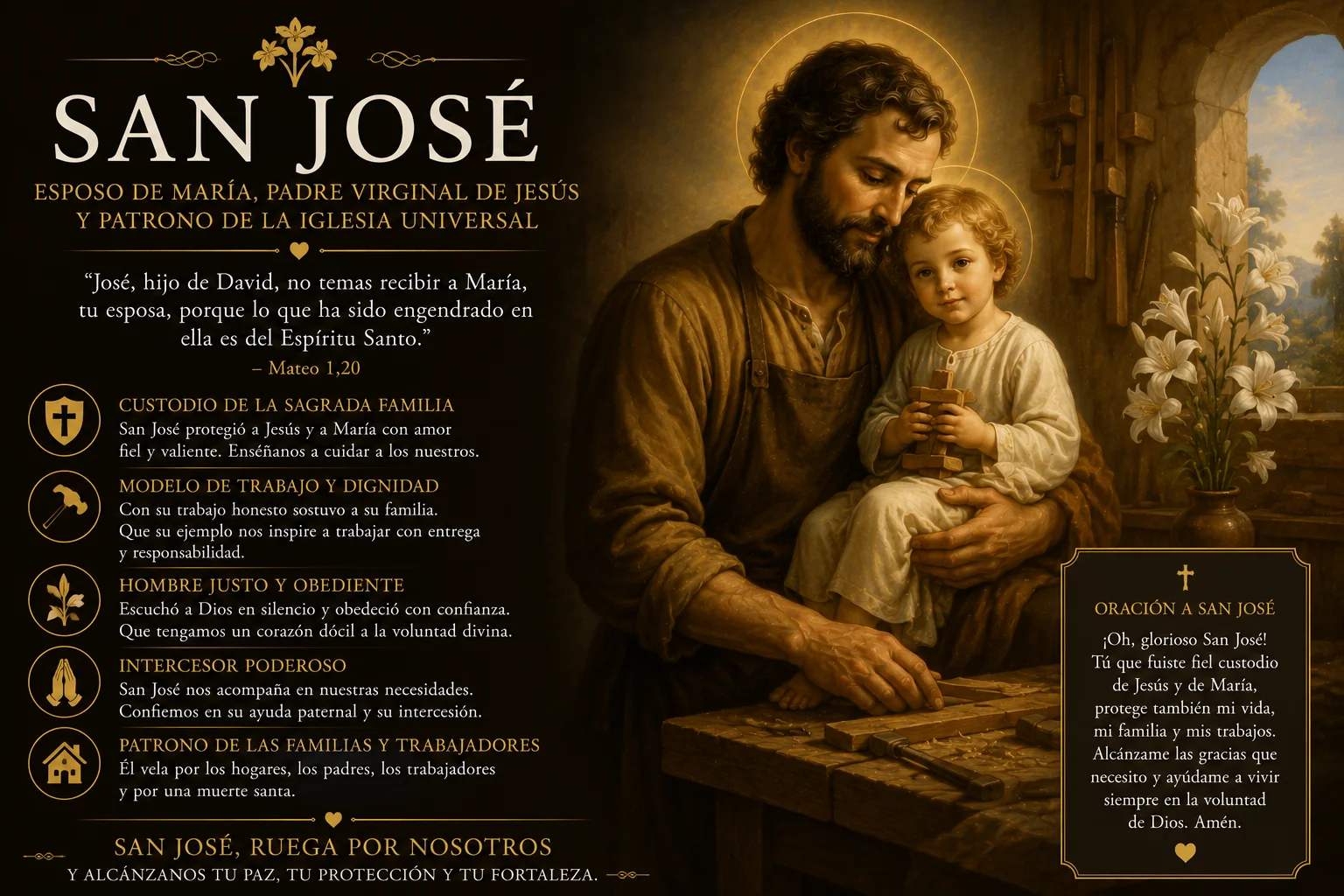 San José · esposo de la Virgen María · patrono de la Iglesia universal