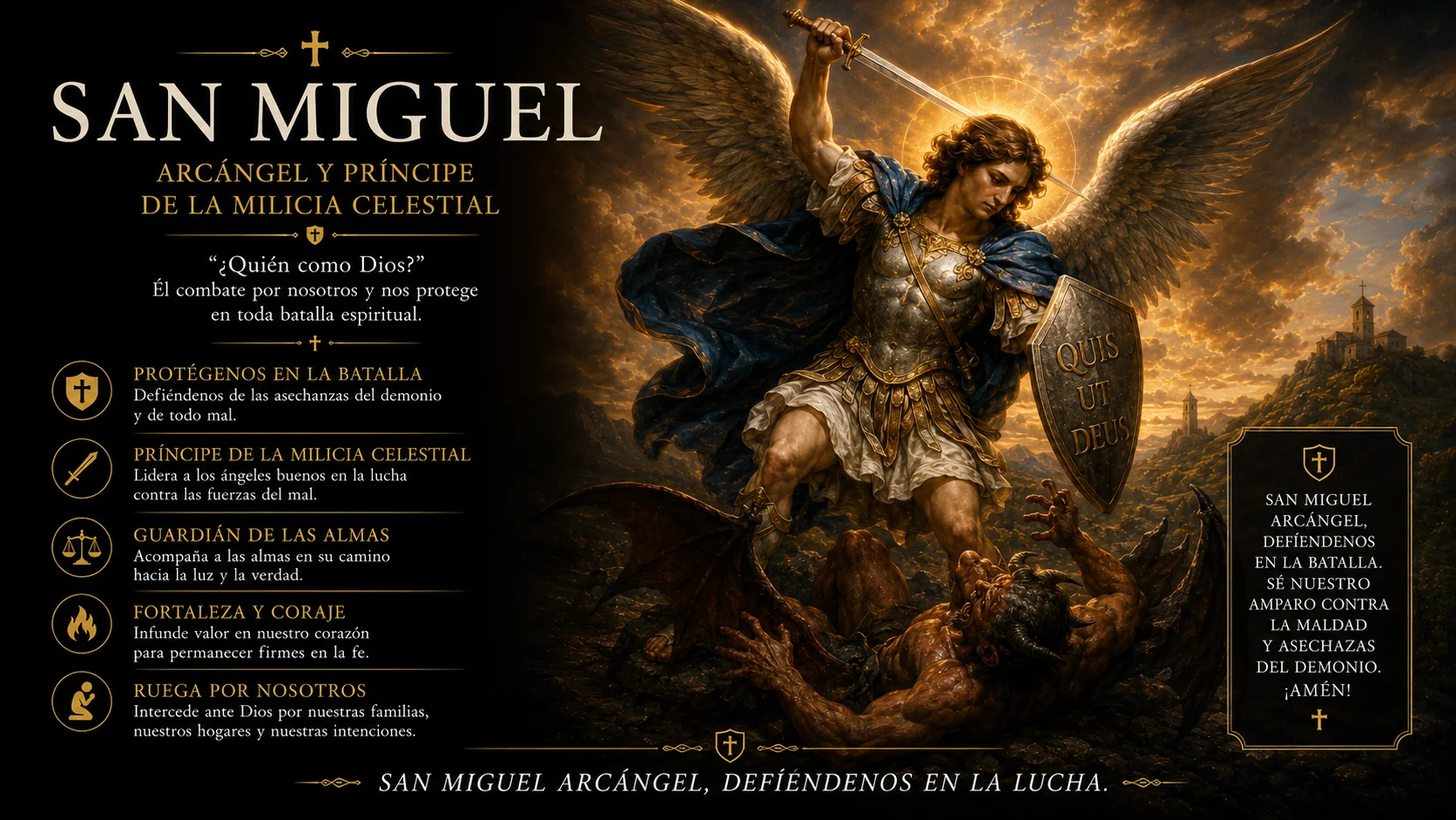 San Miguel Arcángel · príncipe de la milicia celestial · defensor de la Iglesia