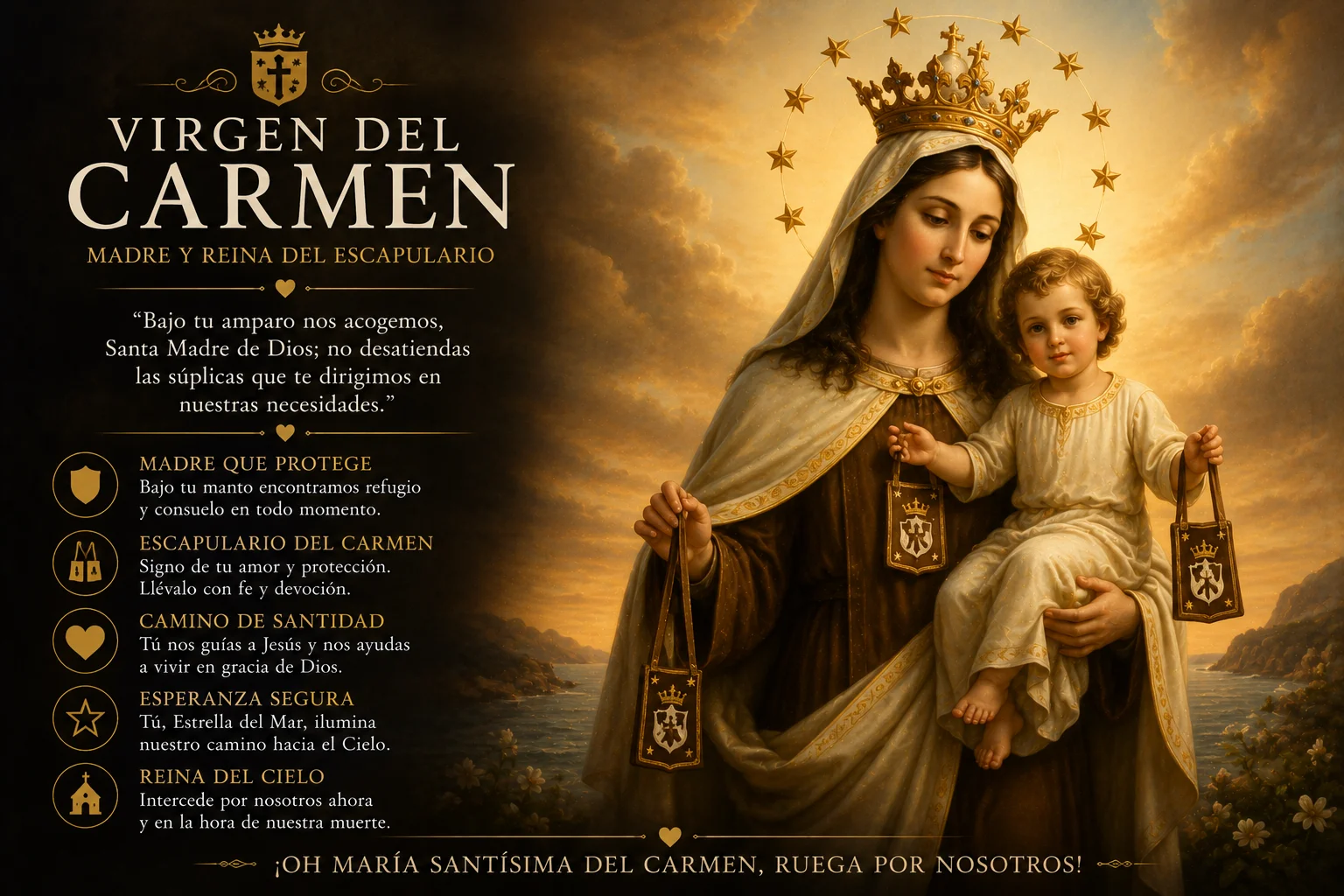 Nuestra Señora del Carmen · Reina y Madre del Cielo y del Mar