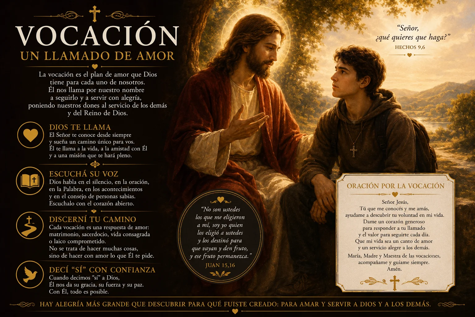 Tu Vocación · un llamado de amor · matrimonio · sacerdocio · vida consagrada · discernimiento